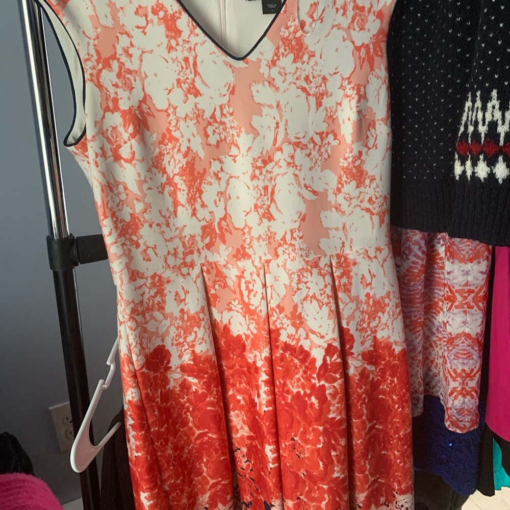 Covington Red and White Floral Dress